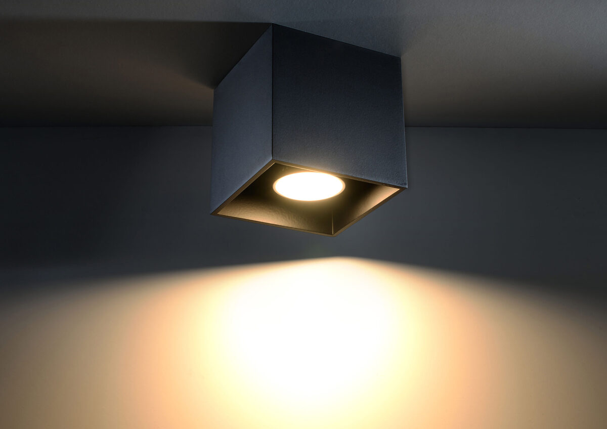 Griestu lampa Plafond QUAD 1 melna, Spuldze: GU10, 1x40W, 50Hz, 220V, IP20
