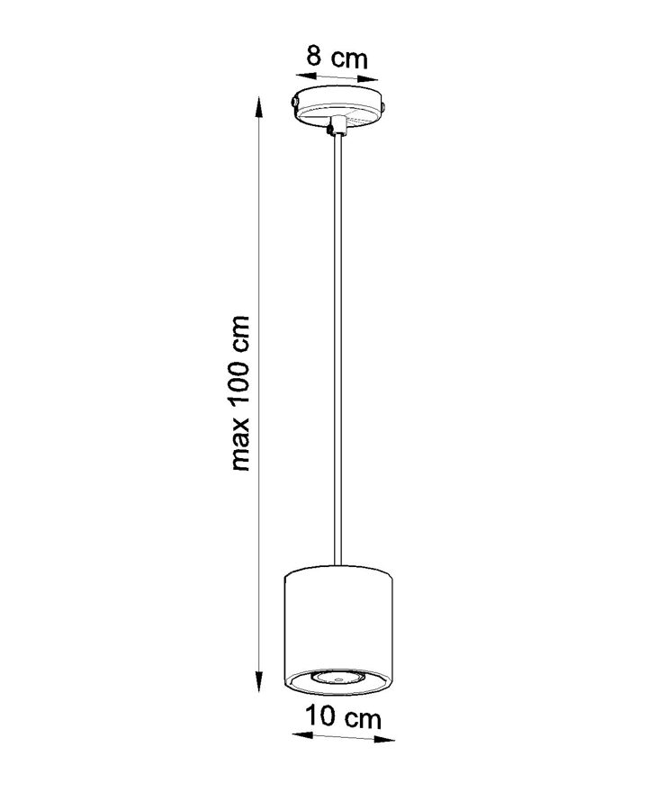 Piekarama lampa ORBIS 1 pelēka, Spuldze: GU10, 1x40W, 50Hz, 220V, IP20