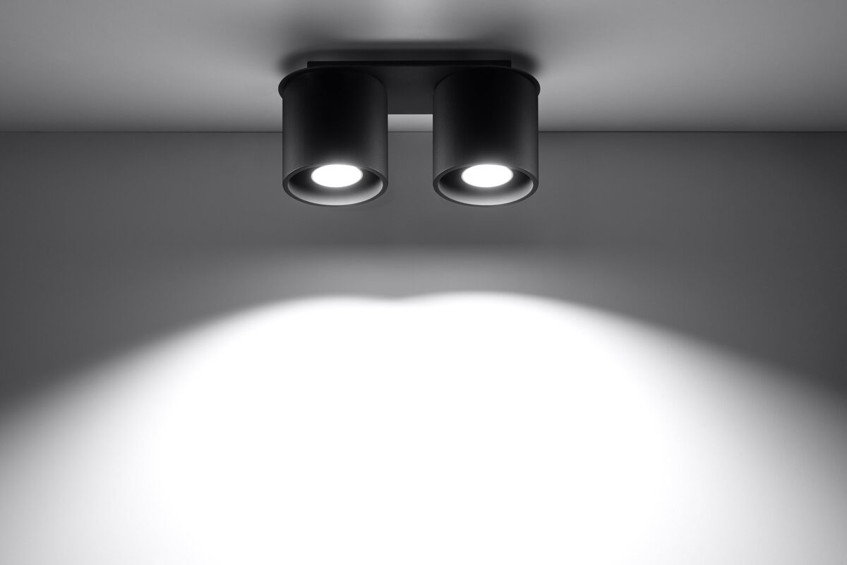 Griestu lampa Plafond ORBIS 2 melna, Spuldze: GU10, 2x40W, 50Hz, 220V, IP20