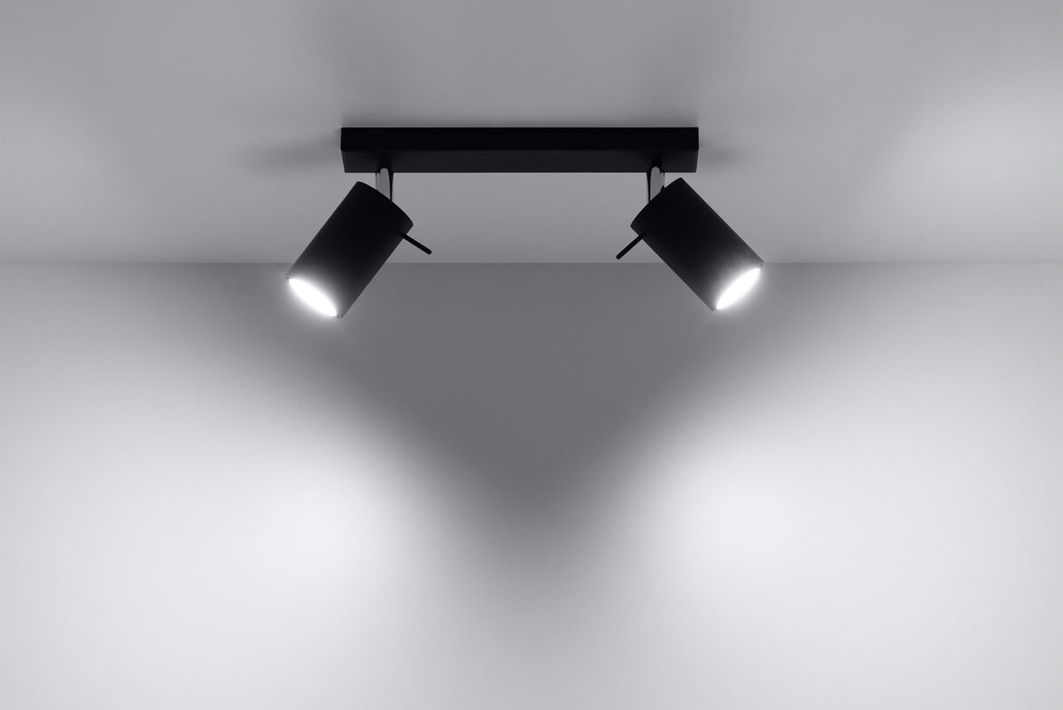 Griestu lampa Plafond RING 2 melna, Spuldze: GU10, 2x40W, 50Hz, 220V, IP20