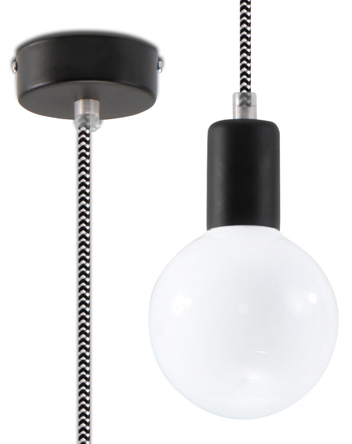 Piekarama lampa EDISON melna/balta, Spuldze: E27, 1 x max. 60W, 50 Hz, 220V, IP20.