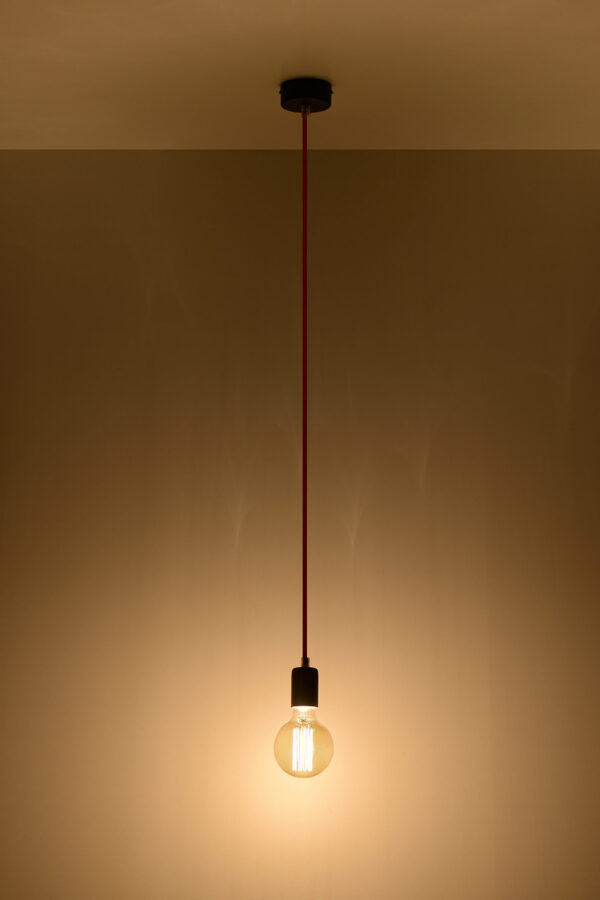 Piekarama lampa EDISON melna/sarkana, Spuldze: E27, 1 x max. 60W, 50 Hz, 220V, IP20.