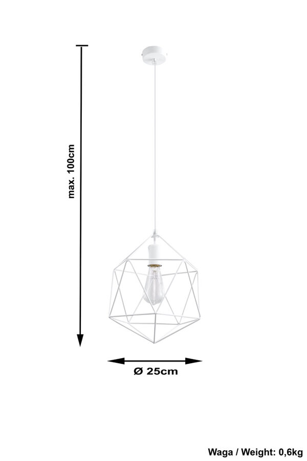 Piekarama lampa GASPARE balta, Spuldze: E27, 1x60W, 50Hz, 220V, IP20