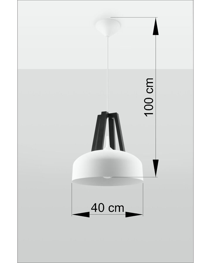 Piekarama lampa CASCO balta/melna, Spuldze: E27, 1 x max. 60W, 50 Hz, 220V, IP20.