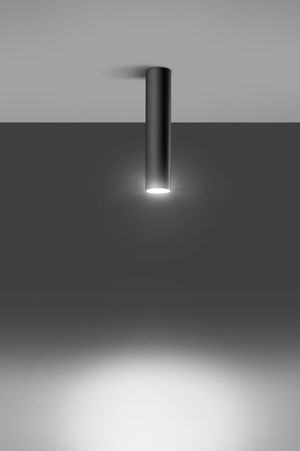 Griestu lampa LAGOS melna, Spuldze: 1xGU10 LED 6W, 3000K, 50 Hz, 220V, IP20.