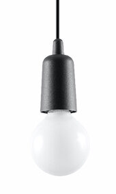 Piekarama lampa DIEGO 1 melna, Spuldze: E27, 1 x max. 60W, 50 Hz, 220V, IP20.
