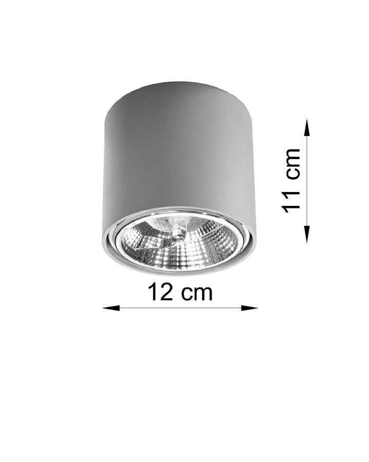 Griestu lampa Plafond TIUBE pelēka, Spuldze: GU10, 1x40W, 50Hz, 220V, IP20