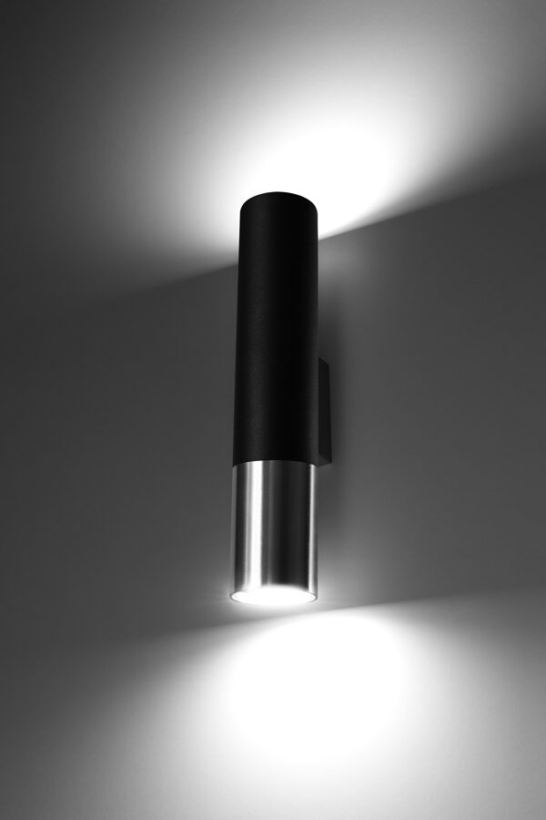 Sienas lampa LOOPEZ melna/hroma, Spuldze: GU10, 2x40W, 50Hz, 220V, IP20.