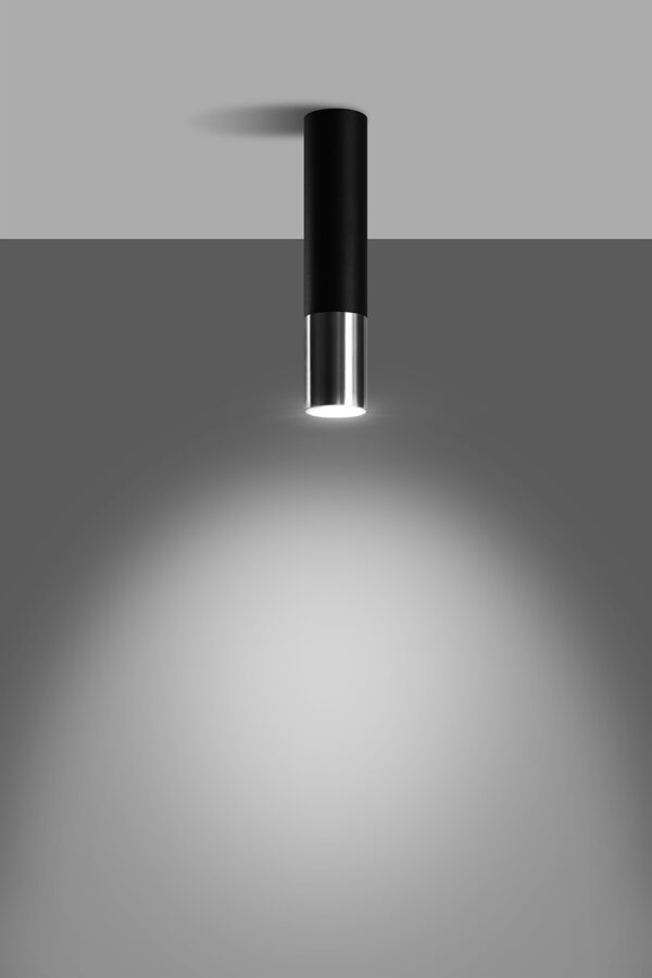 Griestu lampa LOOPEZ melna/hroma, Spuldze: GU10, 1x40W, 50Hz, 220V, IP20.