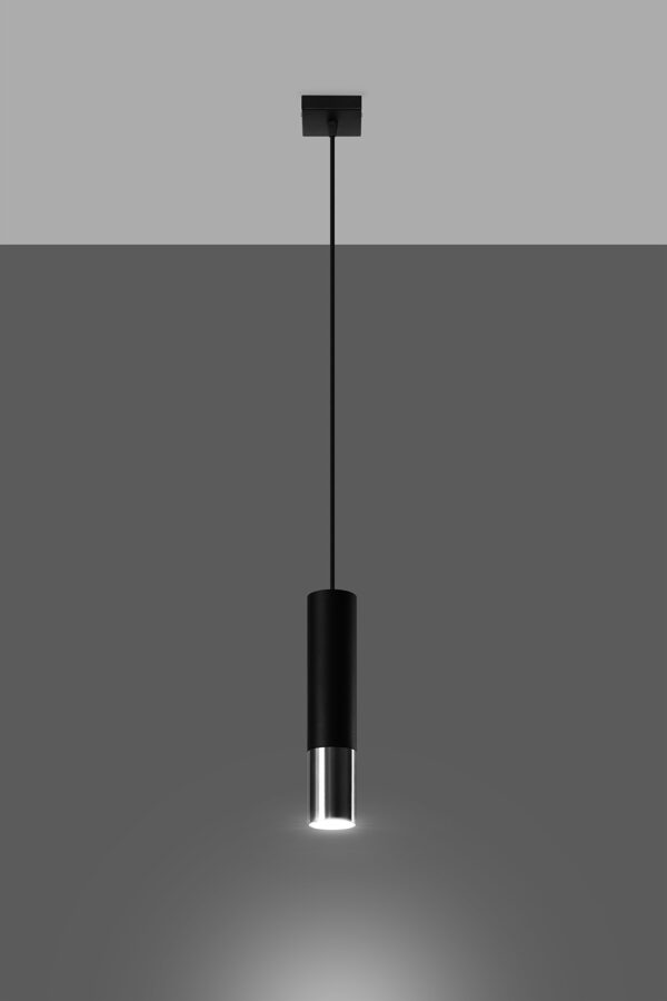 Piekarama lampa LOOPEZ 1 melna/hroma, Spuldze: GU10, 1x40W, 50Hz, 220V, IP20.