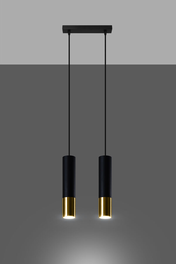 Piekarama lampa LOOPEZ 2 melna/zelta, Spuldze: GU10, 2x 40W, 50Hz, 220V, IP20.